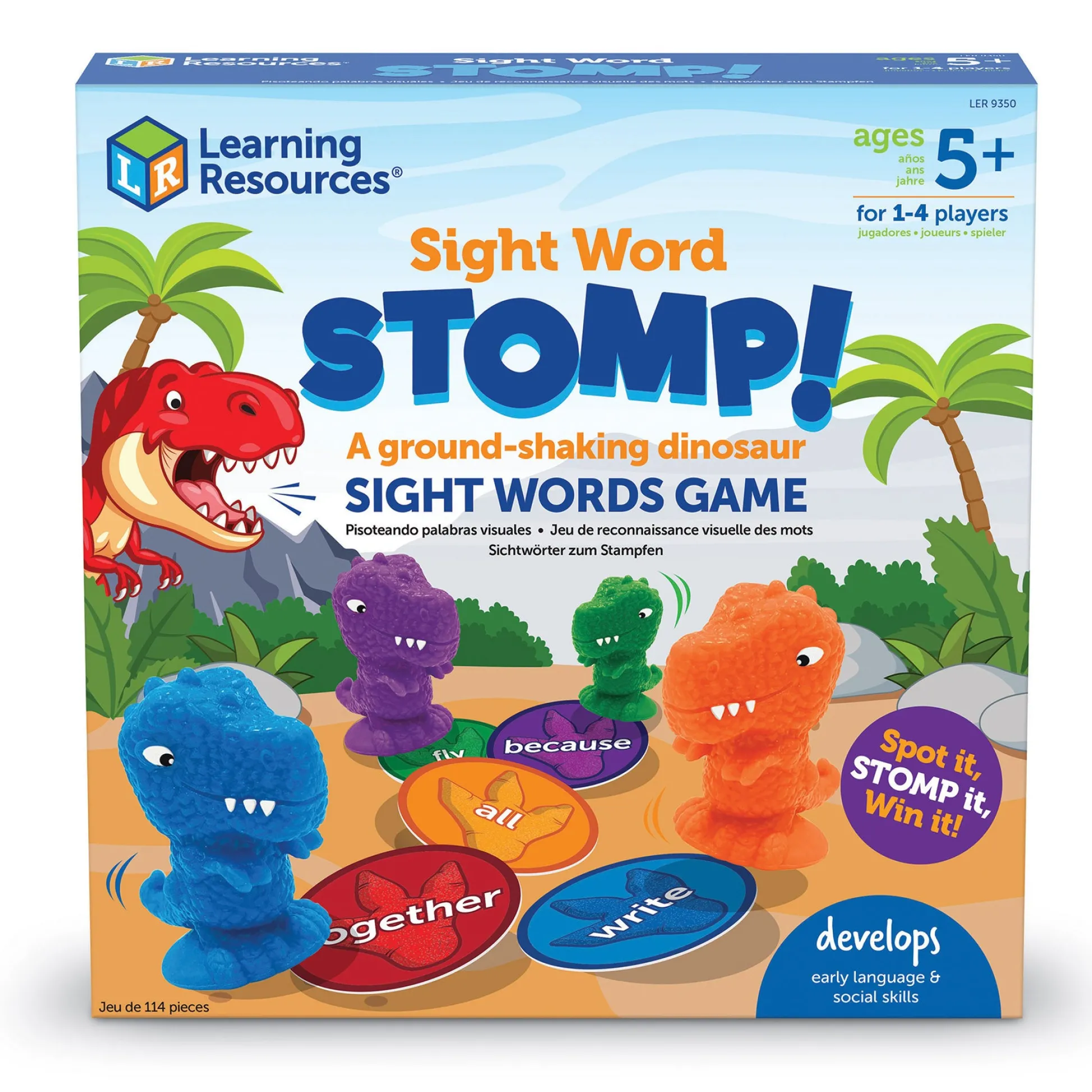 Educators Resource Learning Resources Sight Word Stomp - Dinosaur-Themed Reading Game* Preschool Education Toys & Activities