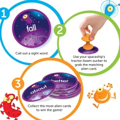 Educators Resource Learning Resources Slam Ships! Sight Words Game - UFO-Themed Educational Toy* Preschool Education Toys & Activities