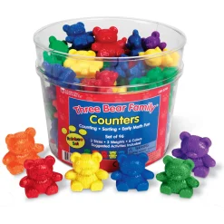 Educators Resource Learning Resources Three Bear Family Rainbow Counters - Colorful Educational Toy - Set of 96* Preschool Education Toys & Activities