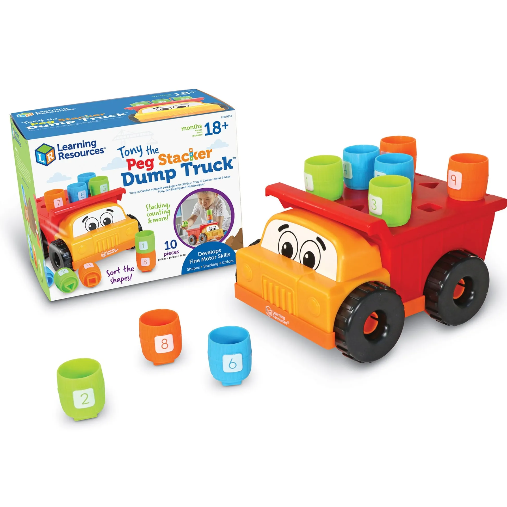 Educators Resource Learning Resources Tony the Peg Stacker Dump Truck - Colorful Educational Toy* Preschool Education Toys & Activities|Preschool Vehicles