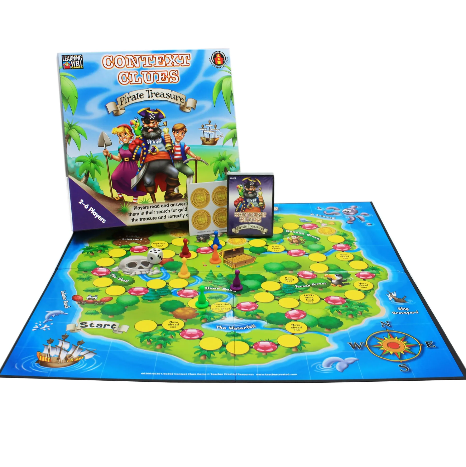 Educators Resource Learning Well Games - Context Clues Pirate Treasure Game - Blue Level* Role-Playing Games|Board Games