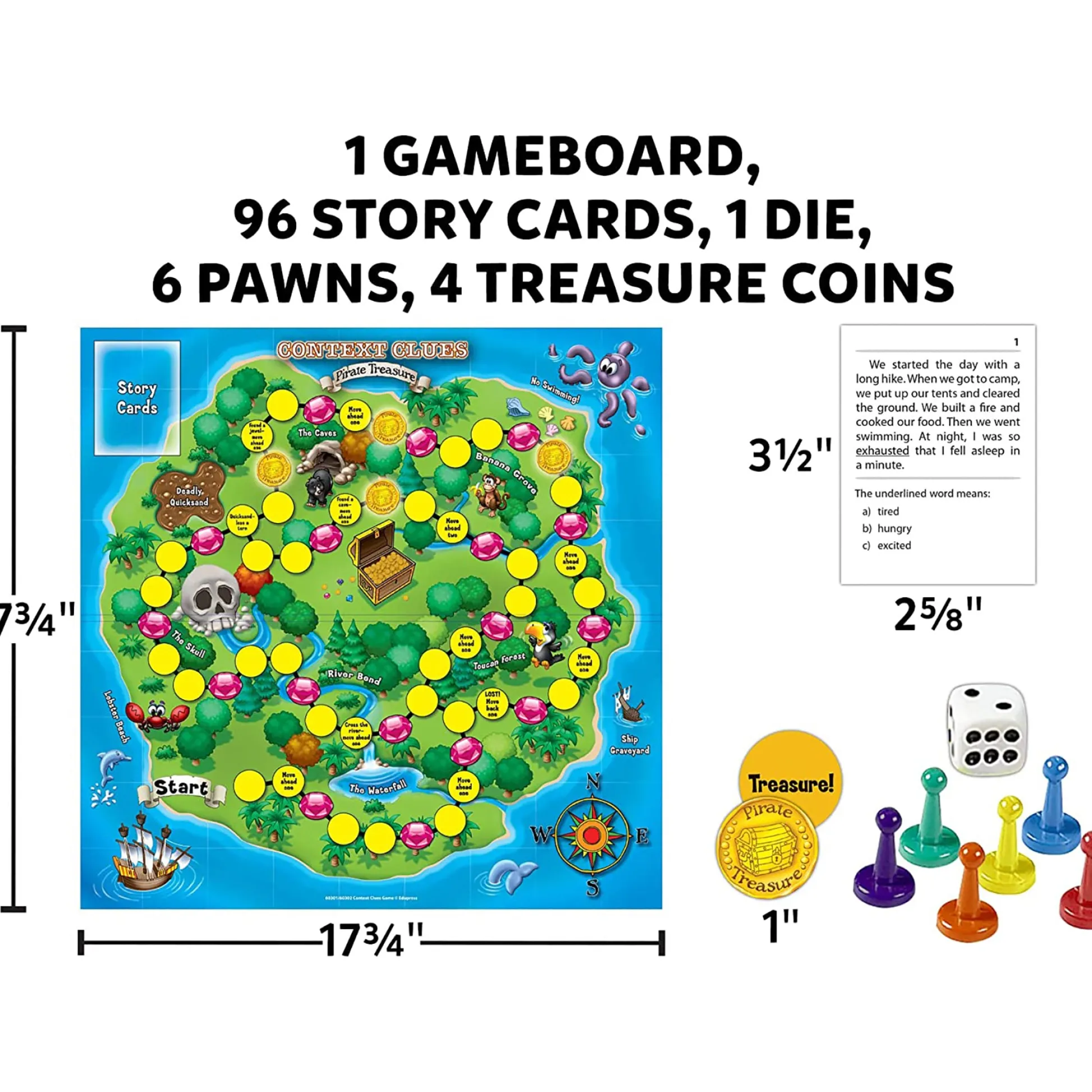 Educators Resource Learning Well Games - Context Clues Pirate Treasure Game - Blue Level* Role-Playing Games|Board Games