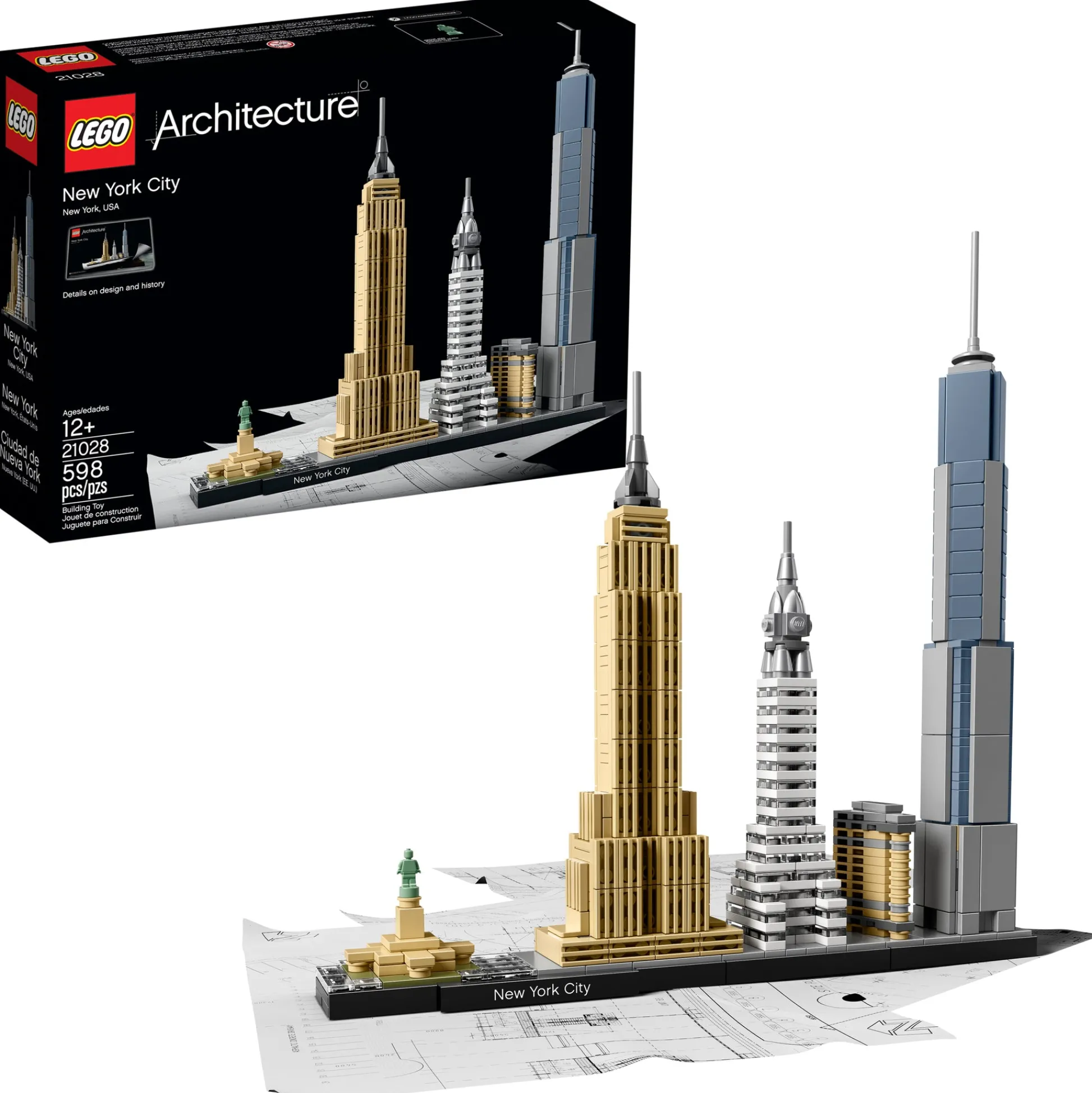 ToyHouse LEGO Architecture New York City Skyline 598-Piece Building Kit 21028* Lego Shop|Lego Architecture