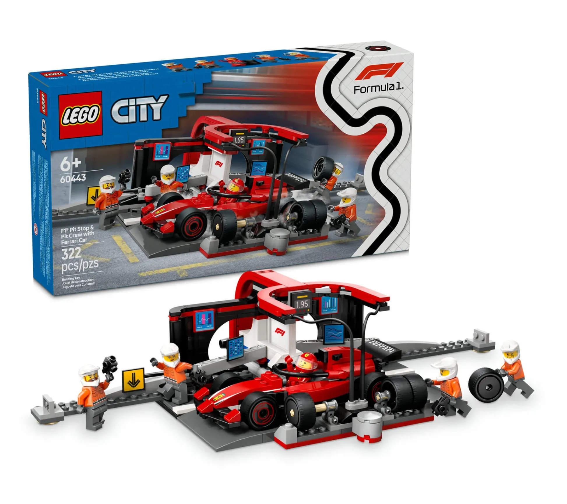 ToyHouse LEGO City F1 Pit Stop & Crew with Ferrari Racing Car Toy - 322 Pieces* Lego Speed Champions|Lego Shop