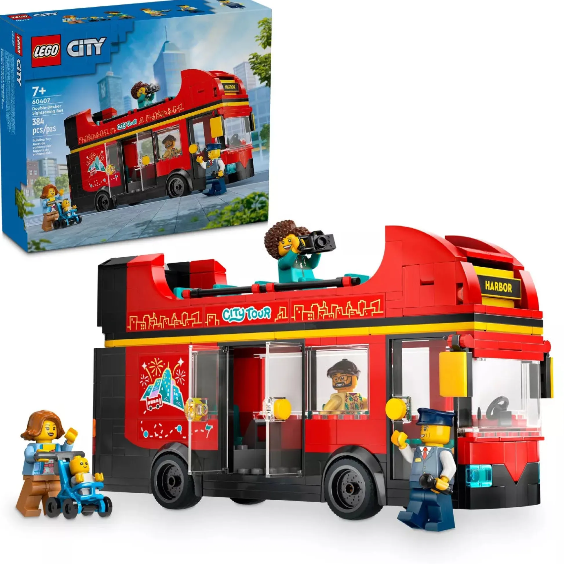 ToyHouse LEGO City 384-Piece Sightseeing Bus Toy - Red Double-Decker Model 60407* Lego City|Lego Shop