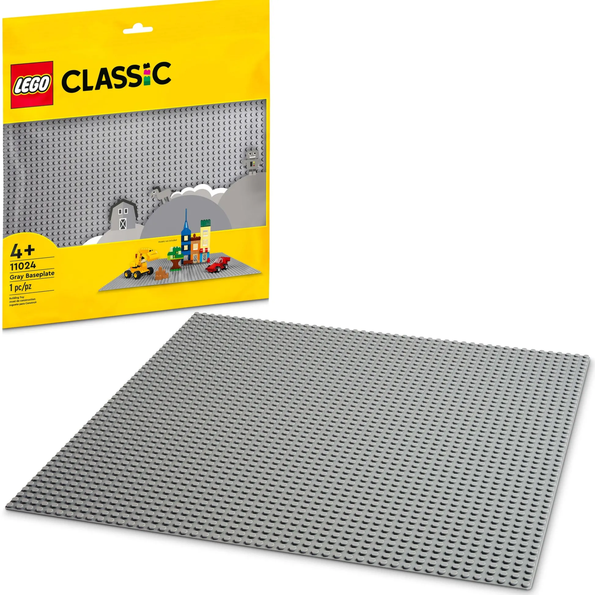 ToyHouse LEGO Classic Gray Baseplate 11024 Construction Playmat for Kids - Monochromatic* Lego Classic|Lego Shop