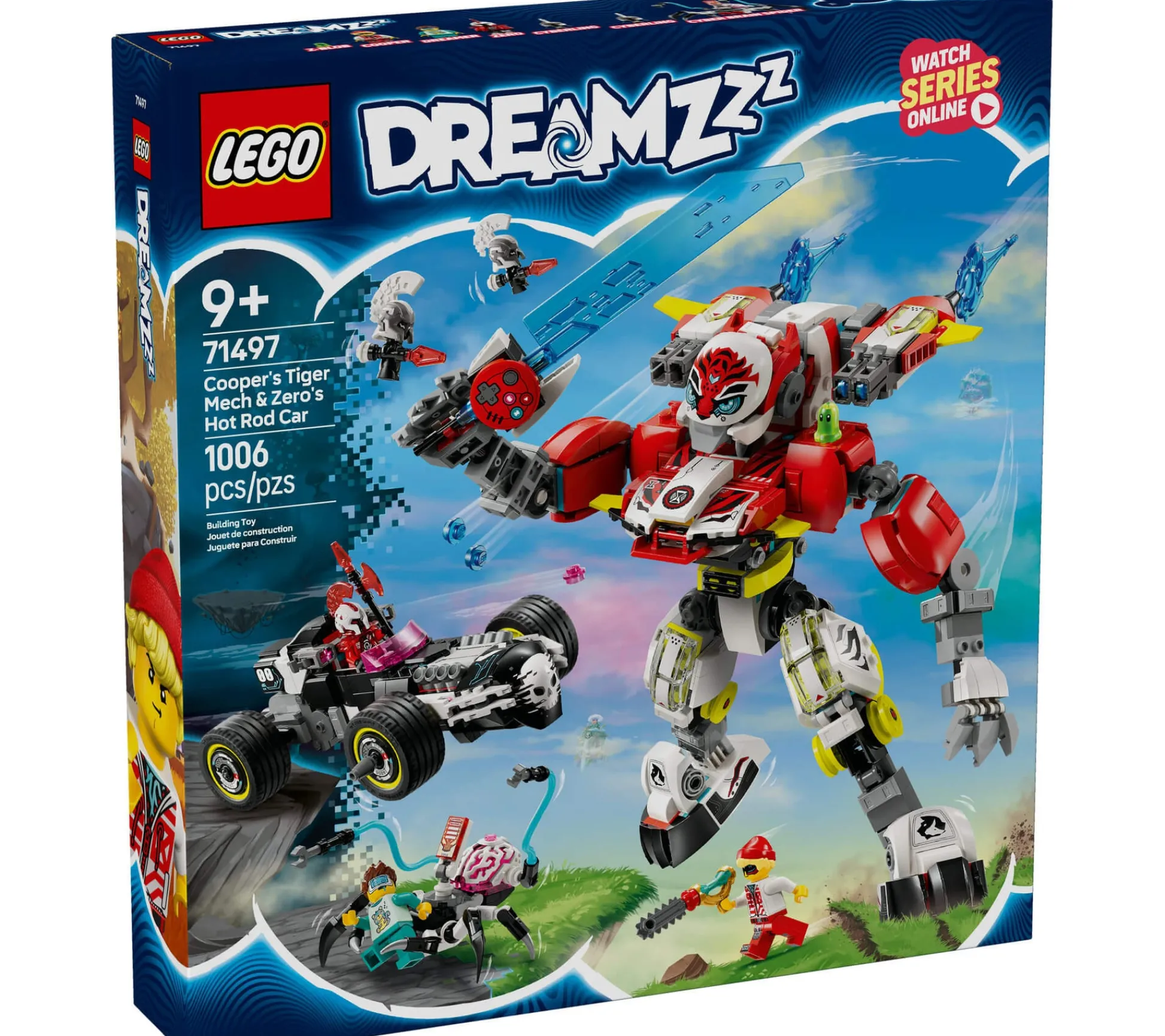ToyHouse LEGO DREAMZzz Cooper's Tiger Mech & Zero's Hot Rod Car 1006-Piece Set* Lego Dreamzzz|Lego Shop