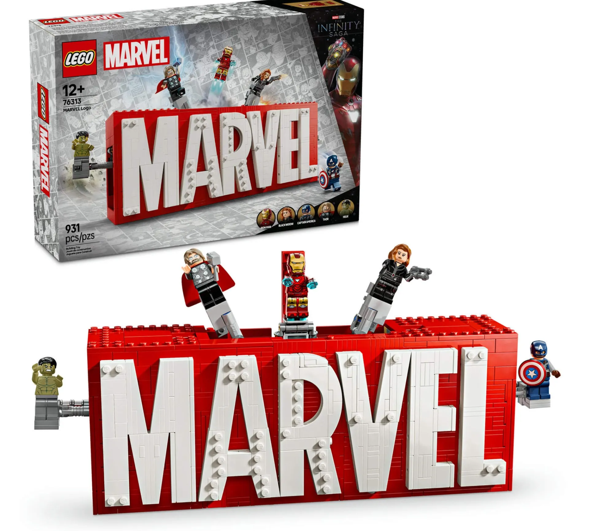 ToyHouse LEGO Marvel Avengers Logo & Minifigures Display Set 76313* Lego Marvel|Lego Shop