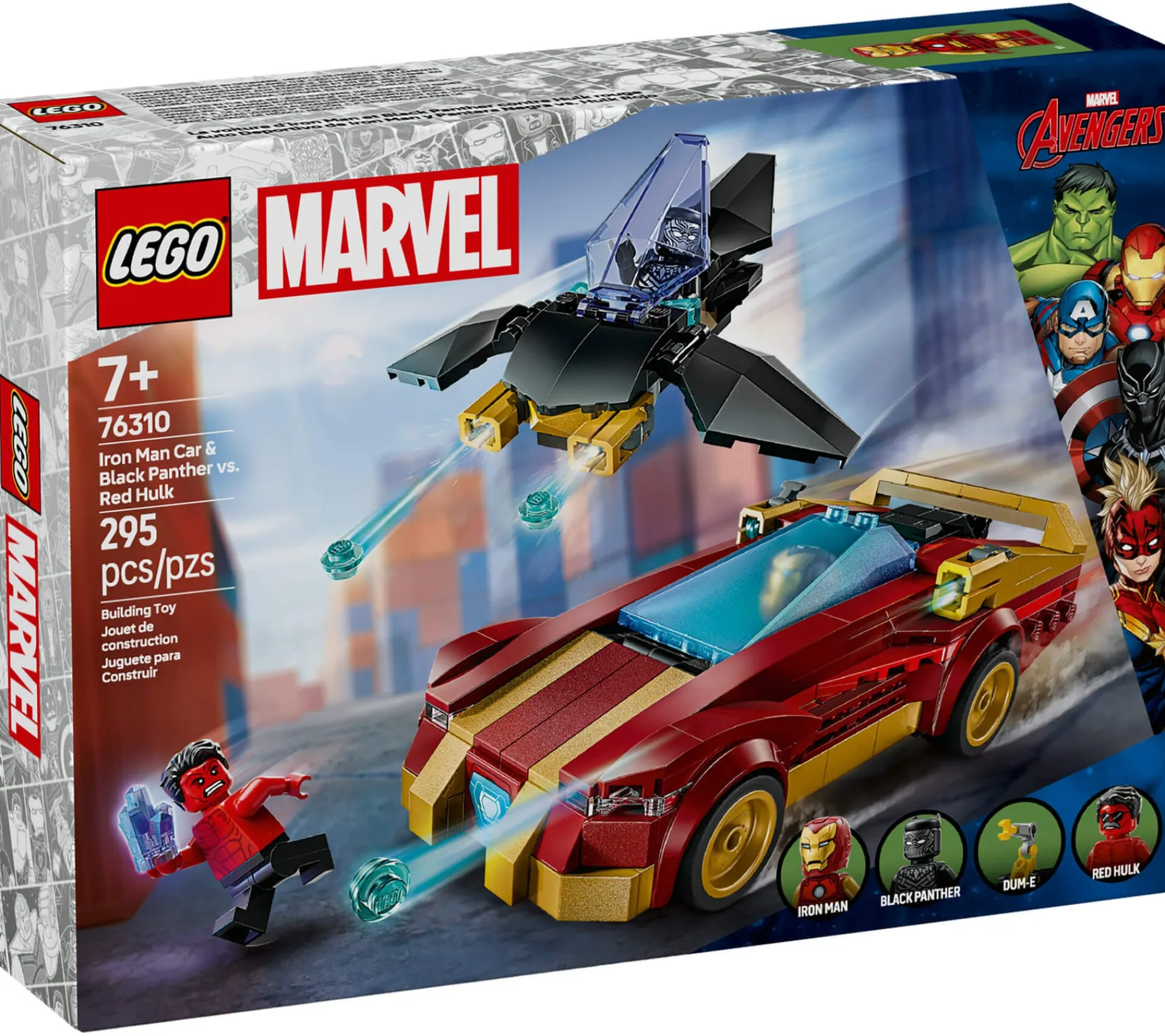 ToyHouse LEGO Marvel Super Heroes Iron Man Car & Black Panther vs. Red Hulk Playset 295 Pieces* Lego Marvel|Lego Shop