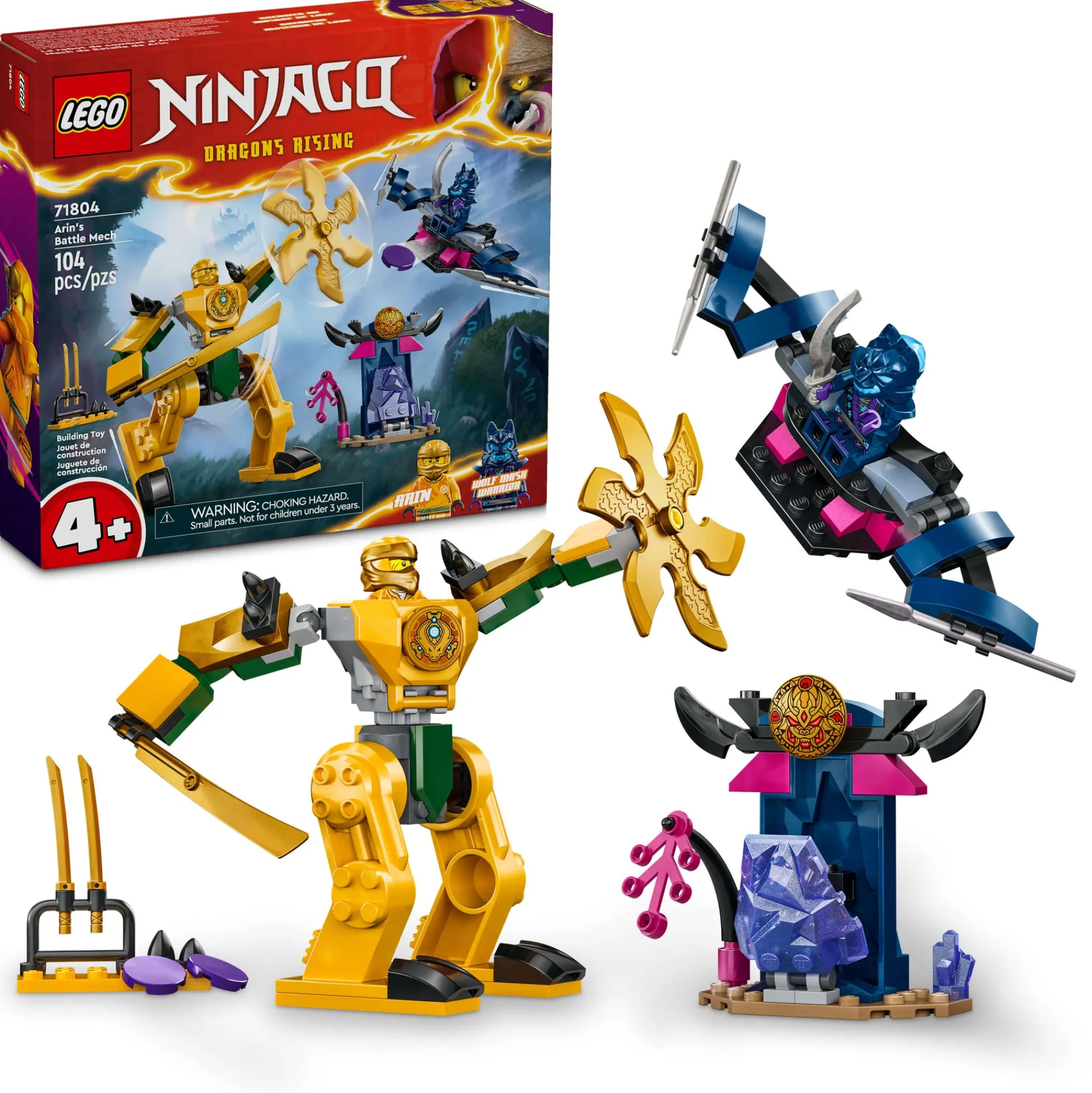 ToyHouse LEGO NINJAGO Arin’s Battle Mech Ninja Toy Set 71804 - 104 Pieces* Lego Ninjago|Lego Shop
