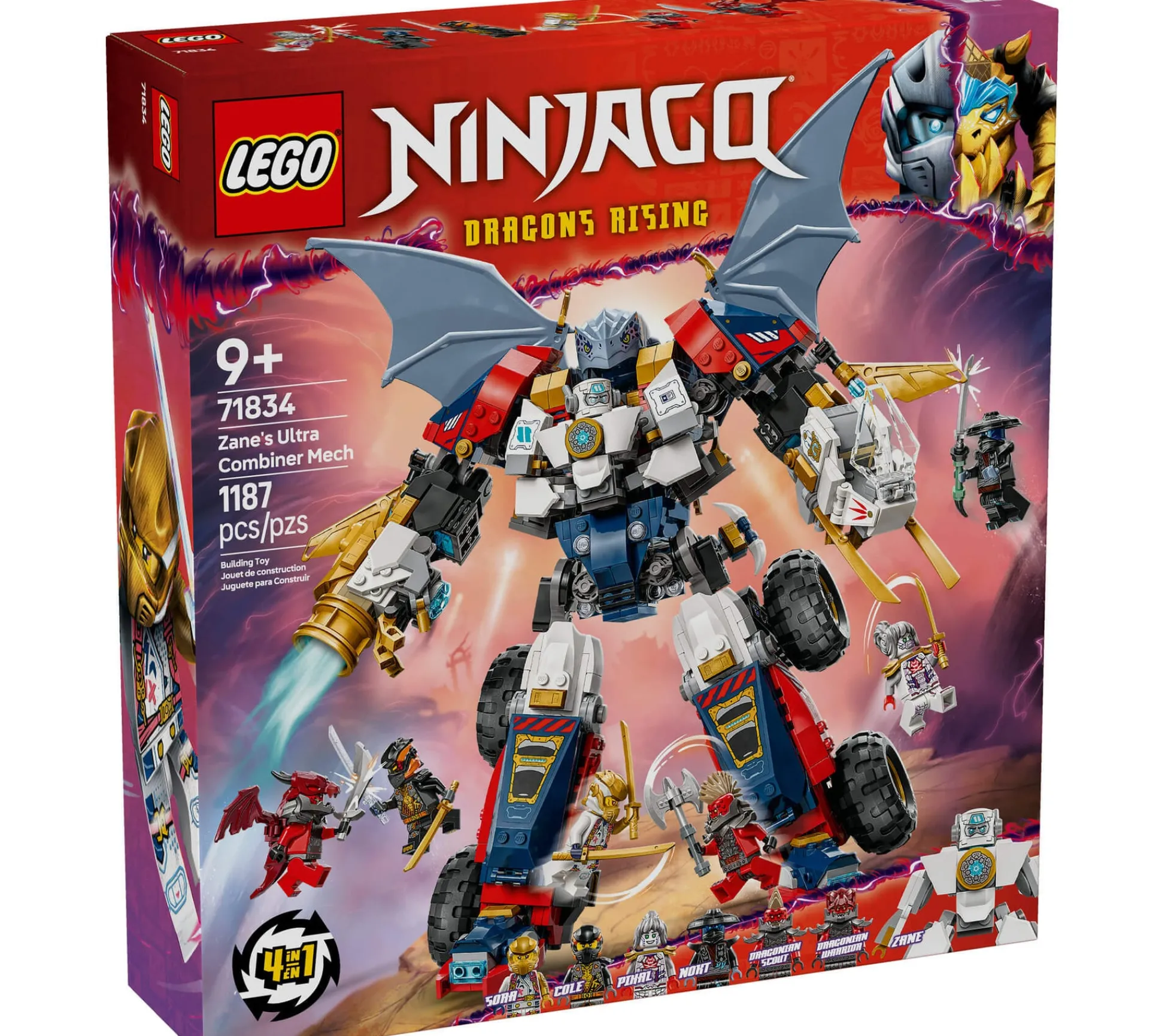 ToyHouse LEGO NINJAGO Zane’s Ultra Combiner Mech 4-in-1 Building Set 71834* Lego Ninjago|Lego Shop