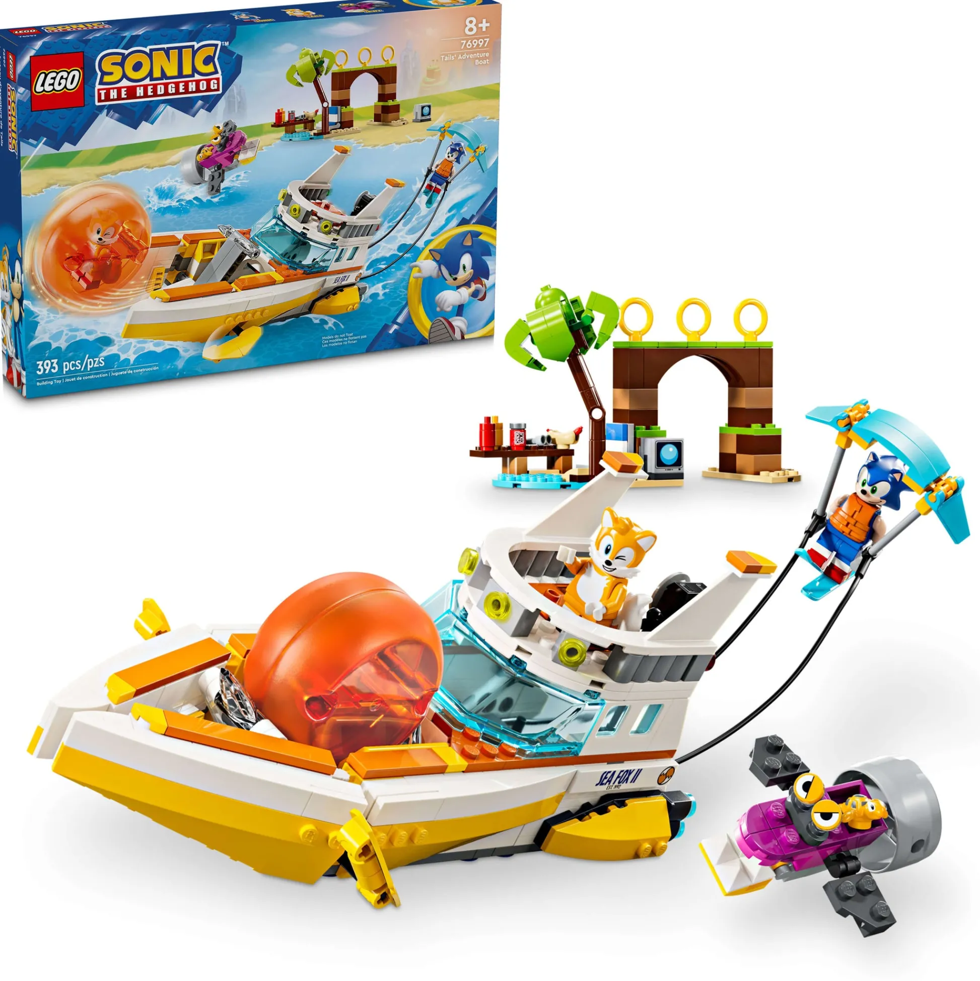 ToyHouse LEGO Sonic the Hedgehog Tails’ Adventure Boat Toy 76997 - 393 Pieces* Lego Shop