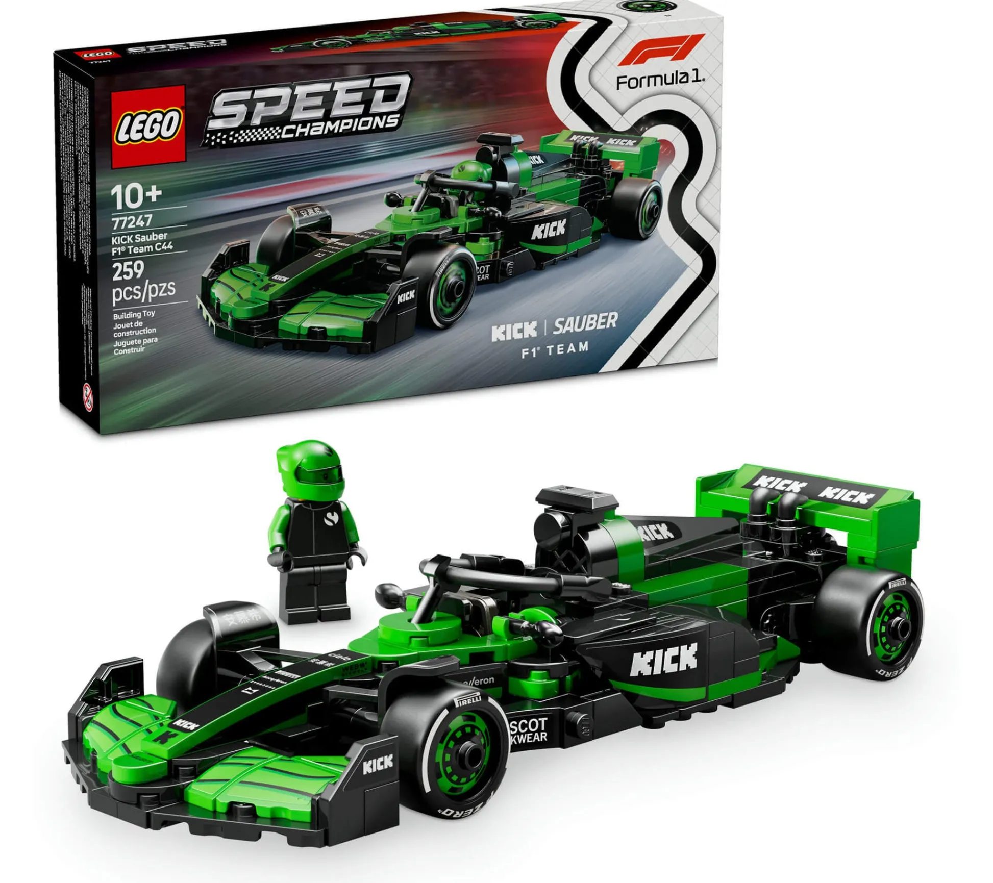 ToyHouse LEGO Speed Champions KICK Sauber F1 Team C44 Race Car Toy Vehicle 77247* Lego Speed Champions|Lego Shop