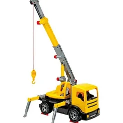 The Distribution Solutions LENA Powerful Giants Toy Crane Truck - Extendable Boom, Yellow/Black, Ages 3+* Farm & Construction Vehicles