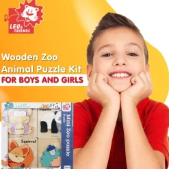 Flat River Group LEO & FRIENDS Mini Zoo 25pc Wooden Puzzle Set* Puzzles
