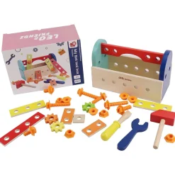 Flat River Group LEO & FRIENDS 28-Piece Wooden Tool Box Playset* Tools & Workshops|Dress Up