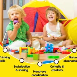 Flat River Group LEO & FRIENDS Wooden Shape Sorting Clock Puzzle - 13pc Colorful Educational Set* Preschool Education Toys & Activities|Puzzles