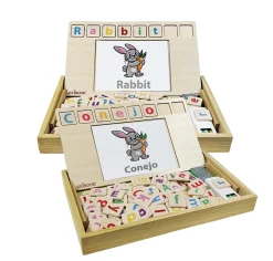 Lexibook Bio Toys Word School - Bilingual Learning Set in English and Spanish* Preschool Education Toys & Activities