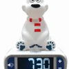 Lexibook Polar Bear Digital Alarm Clock with 3D Night Light - White* Electronics
