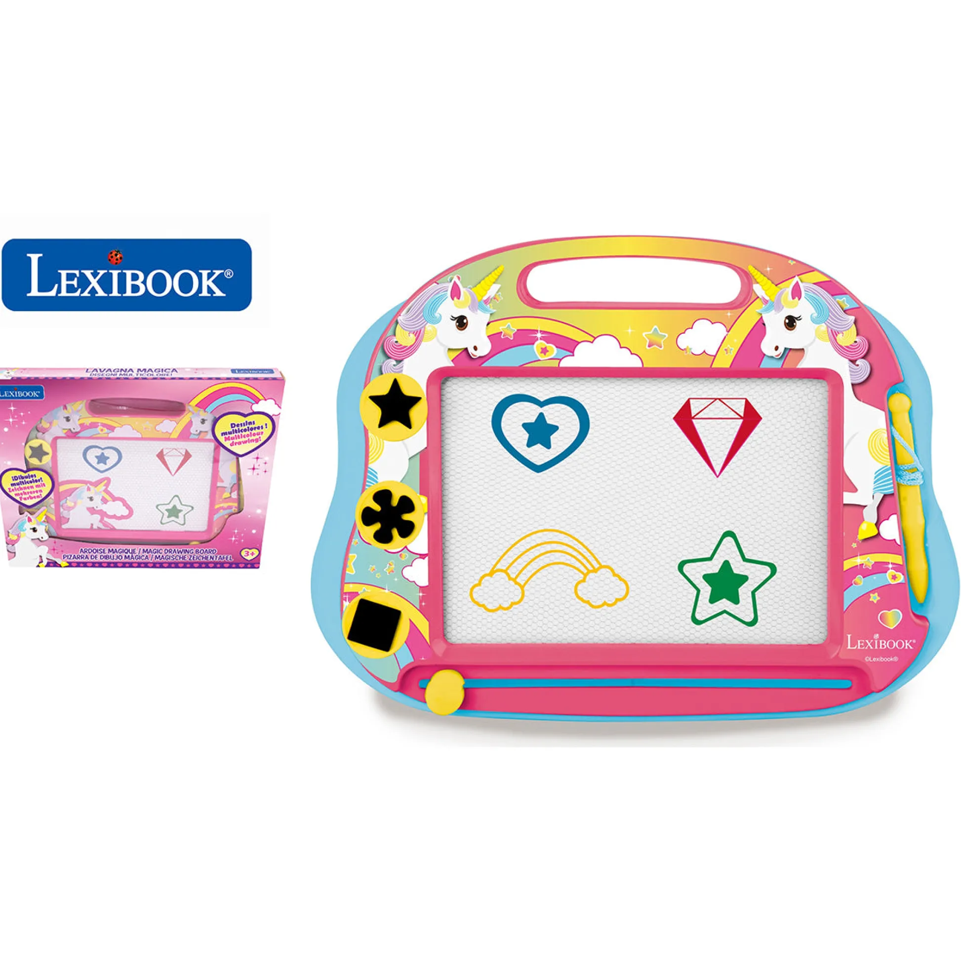 Lexibook Unicorn Themed Magnetic Multicolor Drawing Board - Creative Toy* Drawing, Color & Painting