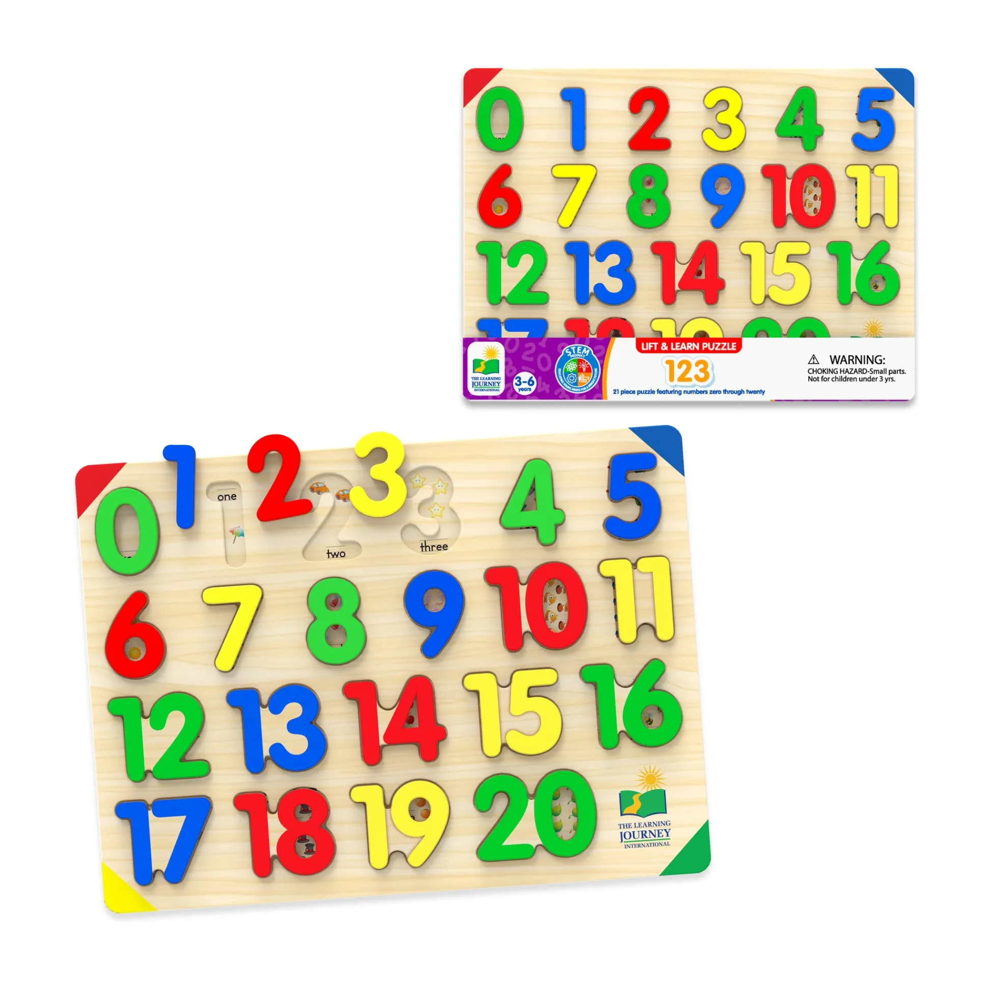 AreYouGame Lift & Learn Colorful Numbers Tray Puzzle - 21 pcs* Puzzles