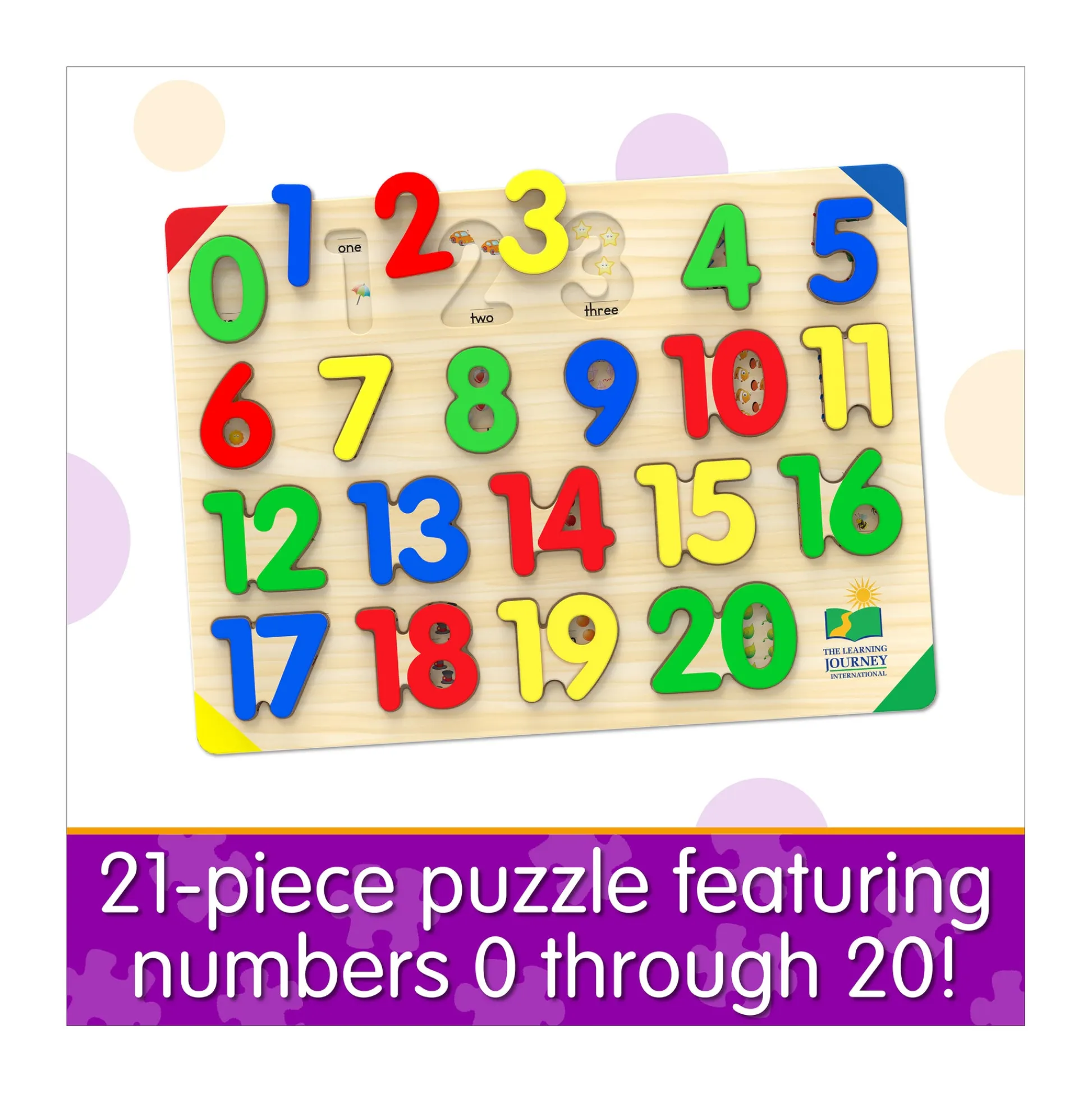 AreYouGame Lift & Learn Colorful Numbers Tray Puzzle - 21 pcs* Puzzles