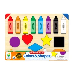 AreYouGame Lift & Learn Colors & Shapes Wooden Puzzle - 16 Pcs* Puzzles