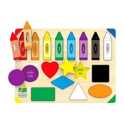 AreYouGame Lift & Learn Colors & Shapes Wooden Puzzle - 16 Pcs* Puzzles