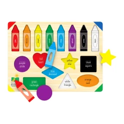 AreYouGame Lift & Learn Colors & Shapes Wooden Puzzle - 16 Pcs* Puzzles