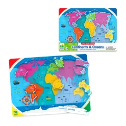 AreYouGame Lift & Learn Puzzle - Global Explorer - Continents & Oceans - 22 Pieces* Puzzles