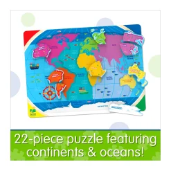 AreYouGame Lift & Learn Puzzle - Global Explorer - Continents & Oceans - 22 Pieces* Puzzles