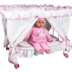 Flat River Group Lissi 14" Princess Canopy Bed Set with Baby Doll - Perfect for Kids Ages 3+* Baby Dolls|Stuffed Animals & Plush Toys