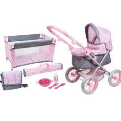 Flat River Group Lissi Deluxe 18" Baby Doll Pram Playset with Accessories* Social & Emotional Skills|Stuffed Animals & Plush Toys