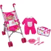 Flat River Group Lissi Dolls Deluxe Umbrella Stroller with 13" Baby Doll Playset* Social & Emotional Skills|Stuffed Animals & Plush Toys