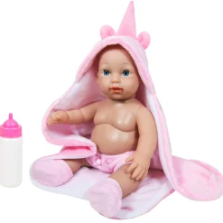 Flat River Group Lissi 12-inch Baby Doll Gia with Pink Unicorn Hood - Ideal for Kids Ages 2+* Baby Dolls|Stuffed Animals & Plush Toys