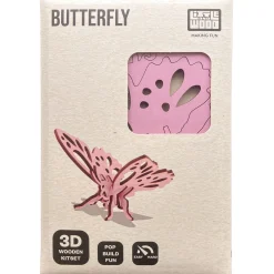 Flat River Group Little & Wood: Butterfly Bliss - Pink 3D Wooden Puzzle Kit* Puzzles