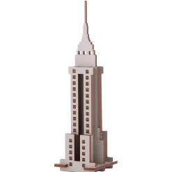 Flat River Group Little & Wood Empire State Building: 3D Wooden Puzzle Kit - Medium, Grey* Puzzles