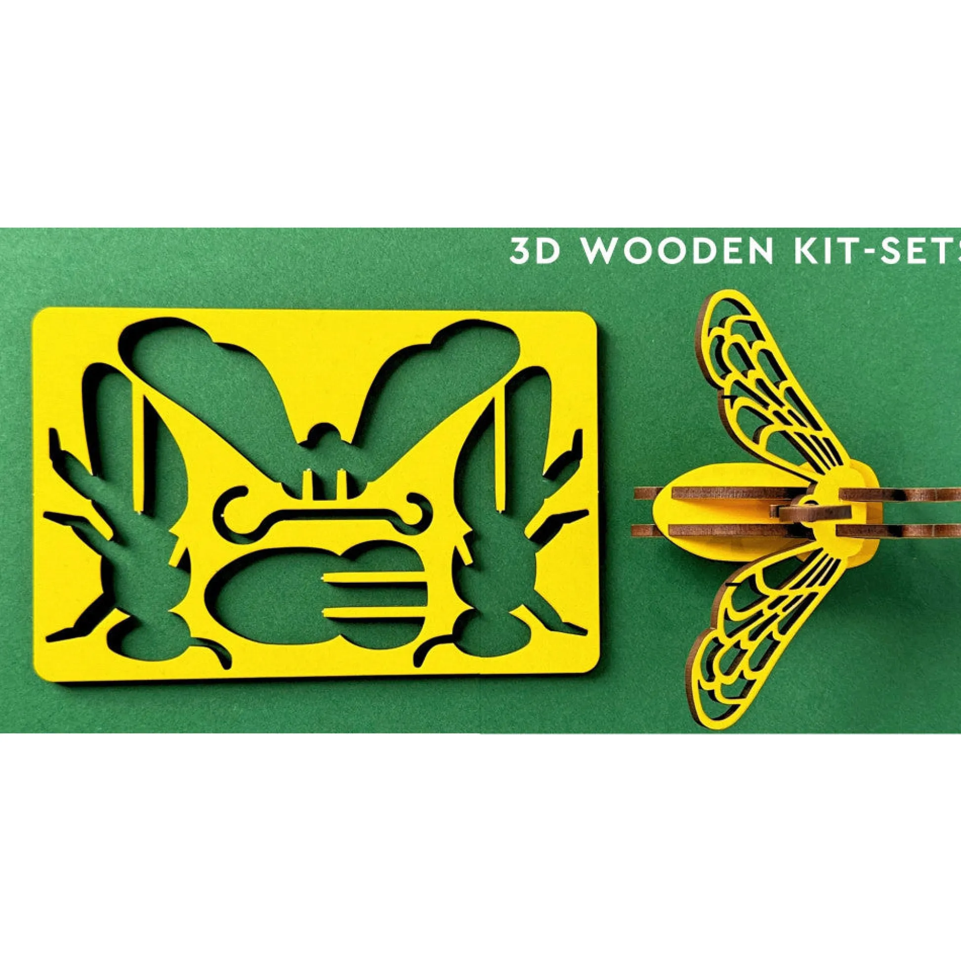 Flat River Group Little & Wood: Honey Bee Yellow 3D Wooden Puzzle Kit* Puzzles