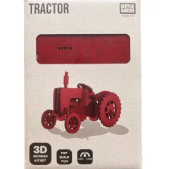 Flat River Group Little & Wood: Mighty Tractor - Red 3D Wooden Puzzle Kit* Puzzles