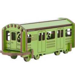 Flat River Group Little & Wood: NYC Subway 4 Train - 3D Wooden Puzzle Kit, Medium - Green* Puzzles