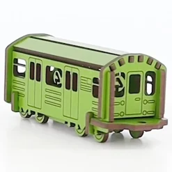 Flat River Group Little & Wood: NYC Subway 4 Train - 3D Wooden Puzzle Kit, Medium - Green* Puzzles