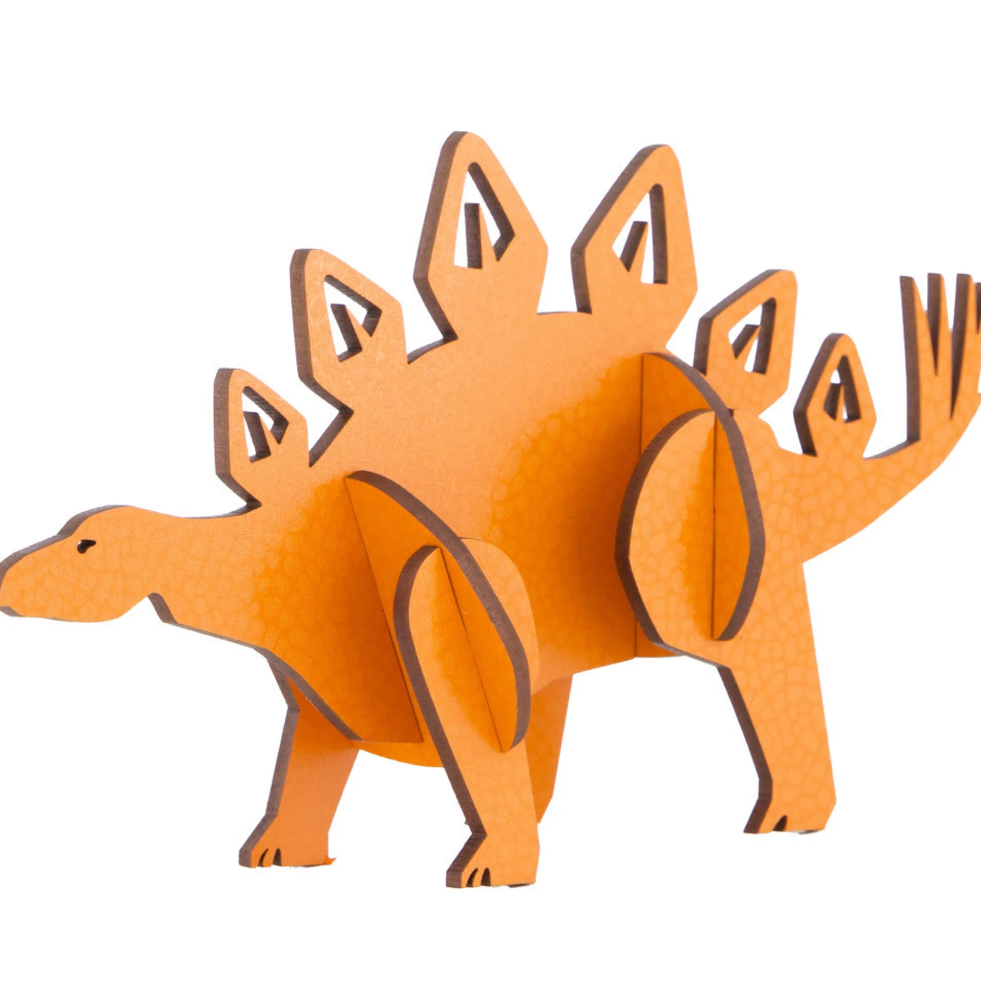 Flat River Group Little & Wood: Stegosaurus Orange 3D Wooden Puzzle Kit - Medium* Puzzles