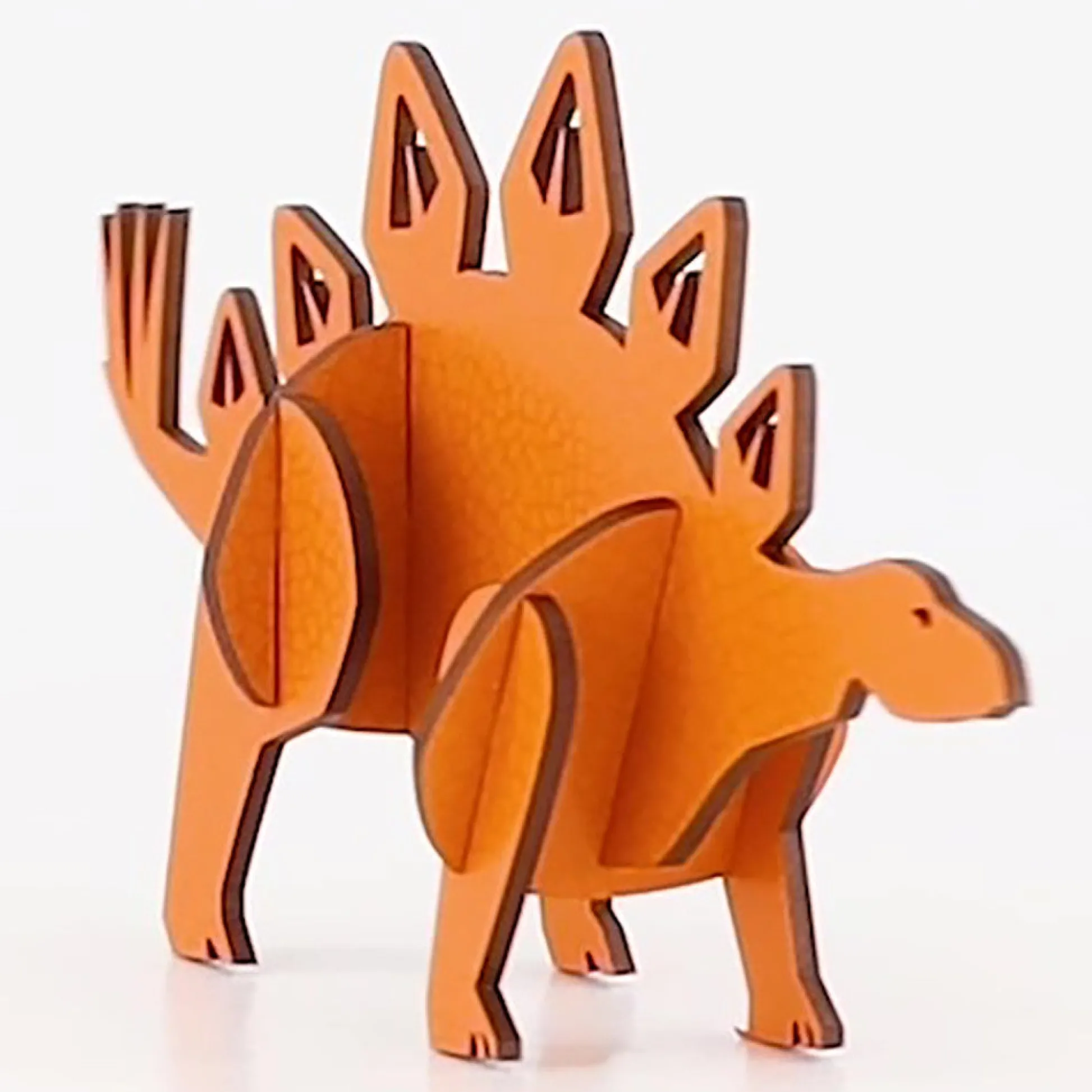 Flat River Group Little & Wood: Stegosaurus Orange 3D Wooden Puzzle Kit - Medium* Puzzles