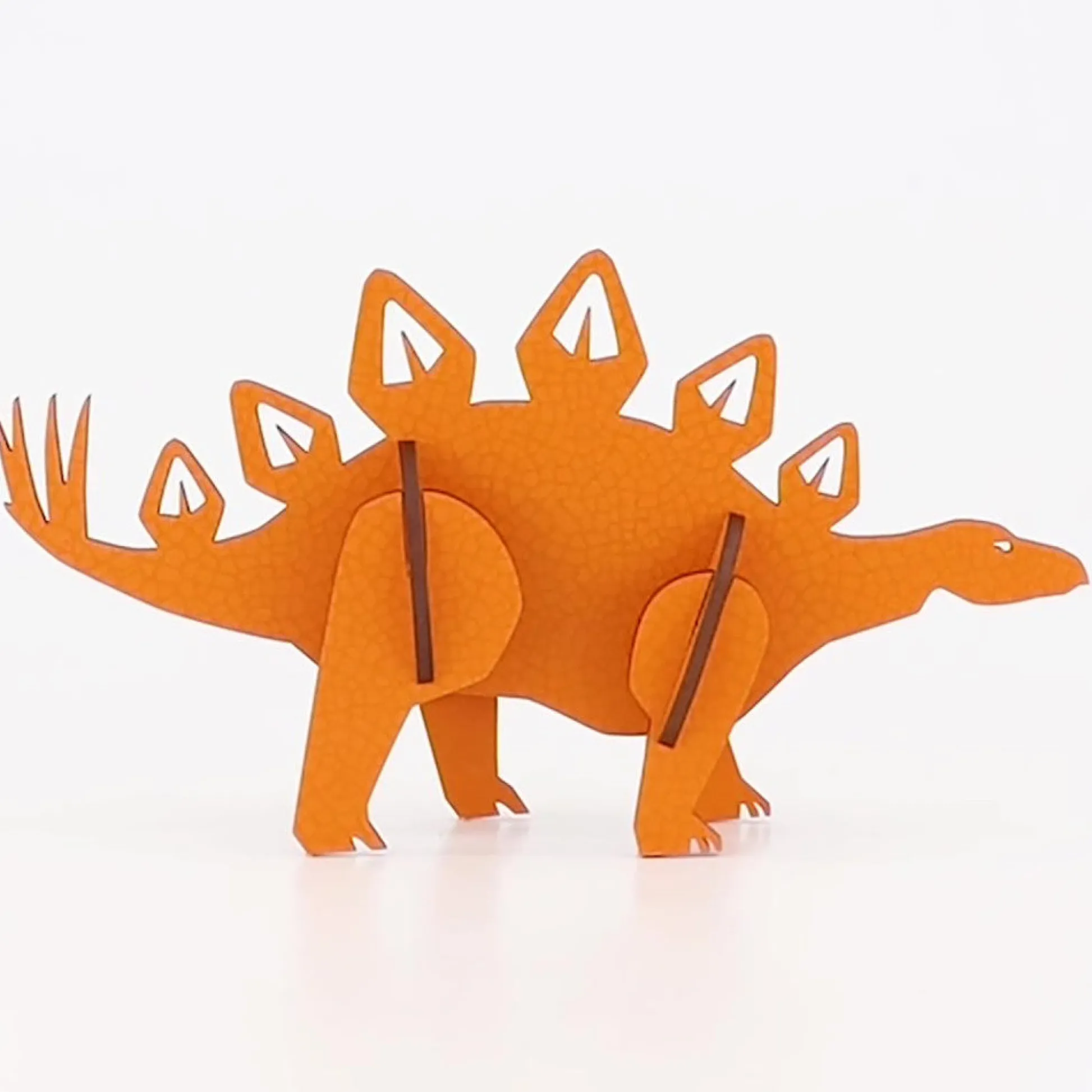 Flat River Group Little & Wood: Stegosaurus Orange 3D Wooden Puzzle Kit - Medium* Puzzles