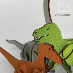 Flat River Group Little & Wood: T-Rex Green, Medium 3D Wooden Puzzle Kit* Puzzles