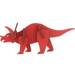 Flat River Group Little & Wood: Triceratops Red 3D Wooden Puzzle Kit, Medium* Puzzles