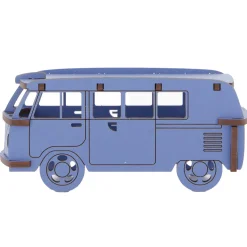 Flat River Group Little & Wood: Woodlet Camper Van Puzzle - Medium Blue 3D Model* Puzzles