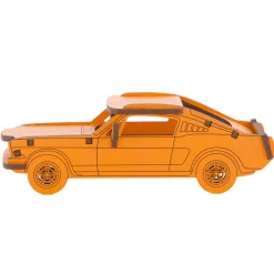 Flat River Group Little & Wood: Woodlet Medium - Muscle Car, Orange - 3D Wooden Puzzle Kit* Puzzles