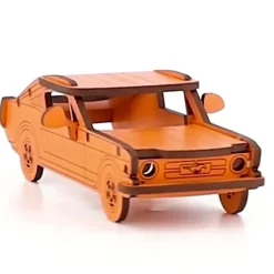 Flat River Group Little & Wood: Woodlet Medium - Muscle Car, Orange - 3D Wooden Puzzle Kit* Puzzles