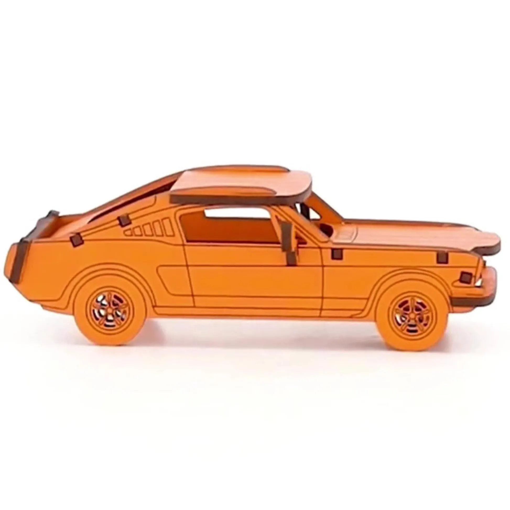 Flat River Group Little & Wood: Woodlet Medium - Muscle Car, Orange - 3D Wooden Puzzle Kit* Puzzles